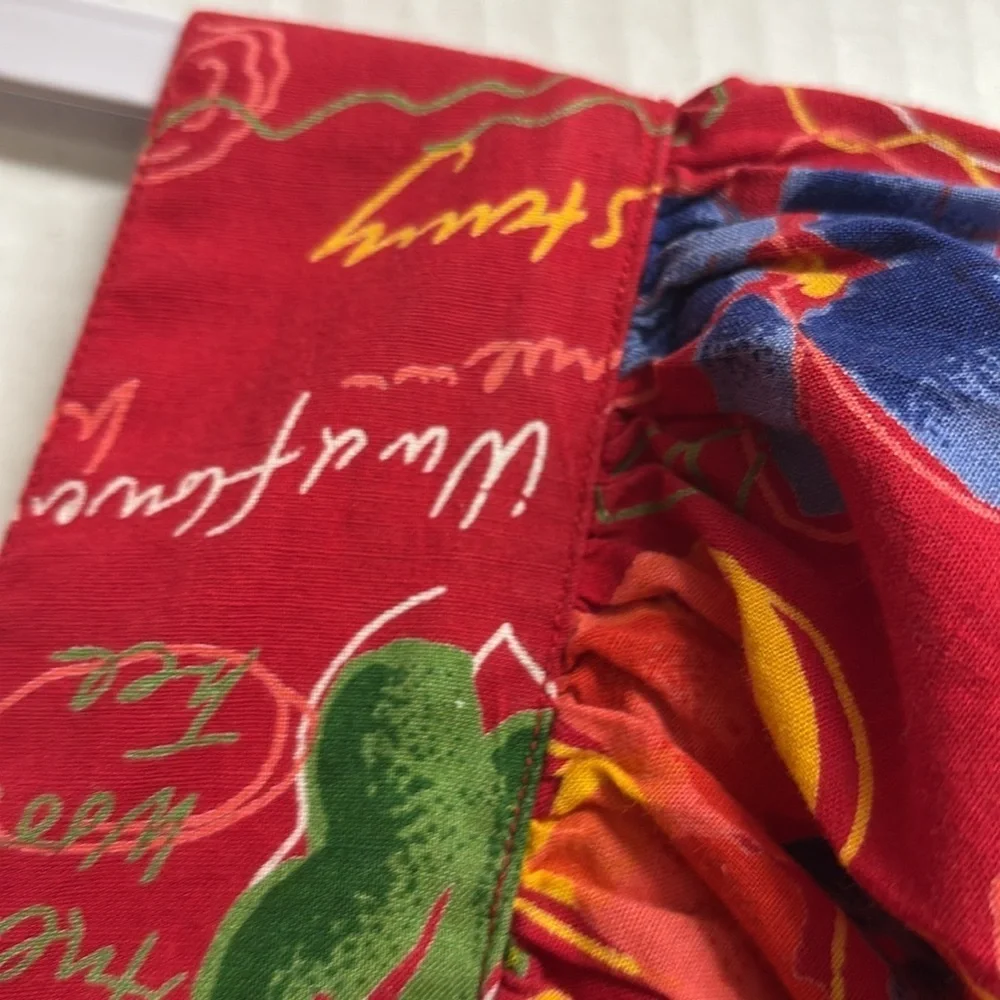Aria Dress/Red W/Flowers And Writing (Japan Peacock Starry Wild Flowers) Size 8 - Picture 8 of 9